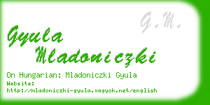 gyula mladoniczki business card